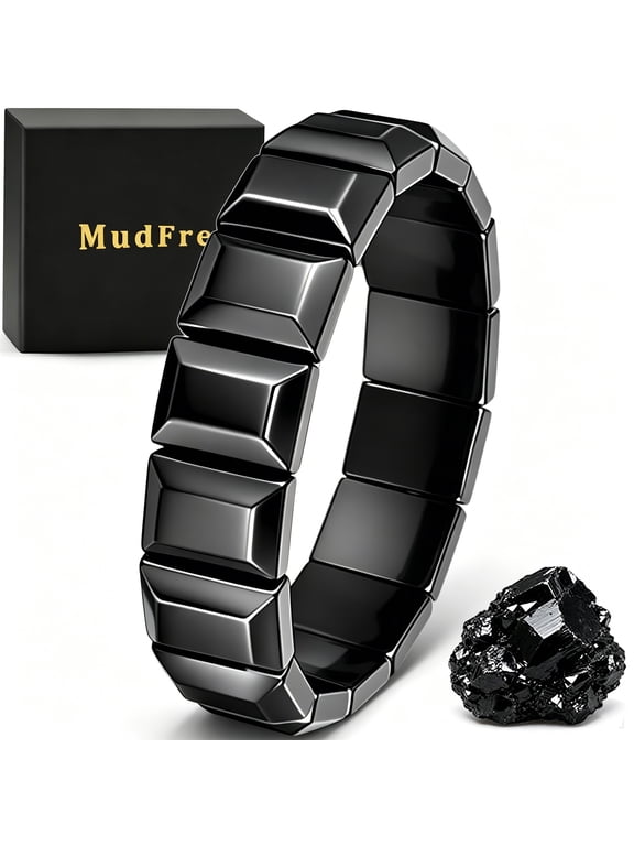 Hematite Bracelet Men 13 mm Natural Magnetic Stone with Stable Energy, Perfect Gift for Birthday Anniversary
