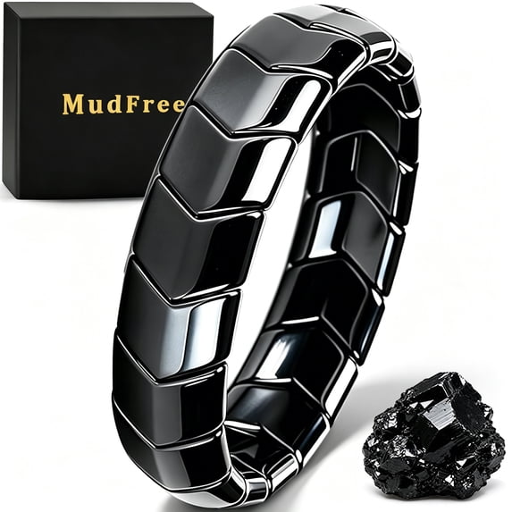 Pebble Magnets Hematite Bracelet Men 13 mm Natural Magnetic Stone with Stable Energy ...