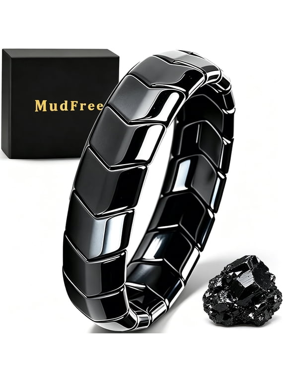Hematite Bracelet Men 13 mm Natural Magnetic Stone with Stable Energy, Perfect Gift for Birthday Anniversary