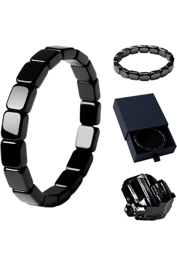 Hematite Bracelet Men, 2026 New Minimalist Style  Hematite Bracelet, Boost Daily Vitality, Sharpen Focus, And Uplift Confidence Naturally(black)