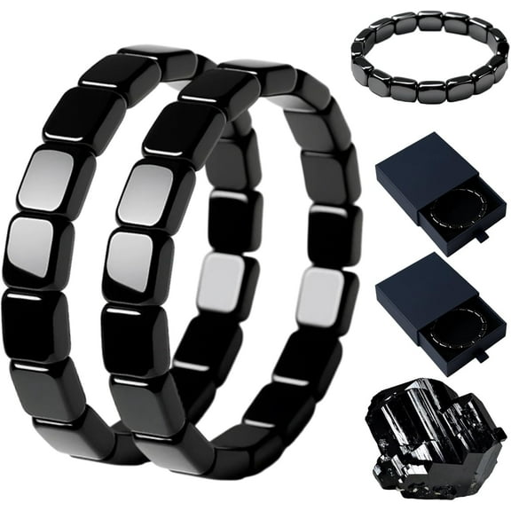 Hematite Bracelet Men, 2026 New Minimalist Style  Hematite Bracelet, Boost Daily Vitality, Sharpen Focus, And Uplift Confidence Naturally(black)
