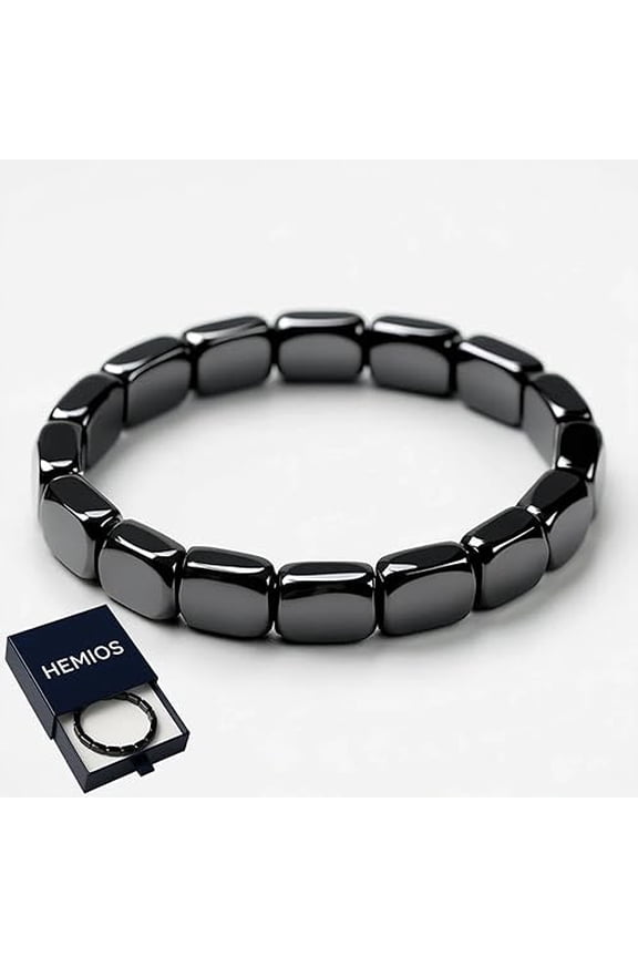 Hematite Bracelet Men, Natural Hematite Stone Beaded Stretch Hematite Bracelet - Reignites Masculine Energy, Boost Confidence & Energy, Inspirational Gift Jewelry