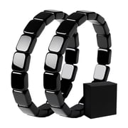 Hematite Bracelet Men, Natural Hematite Stone Beaded Stretch Hematite Bracelet - Reignites Masculine Energy, Boost Confidence & Energy, Inspirational Gift Jewelry 2Pcs