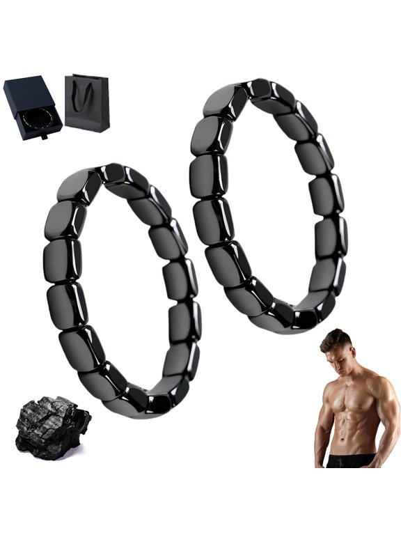 Hematite Bracelet for Men, Natural Hematite Stretch Bracelet, Reclaim Your Confidence, Stylish Restore Confidence Inspirational Jewelry, Male Energy Inspirational Gift Jewelry(2)