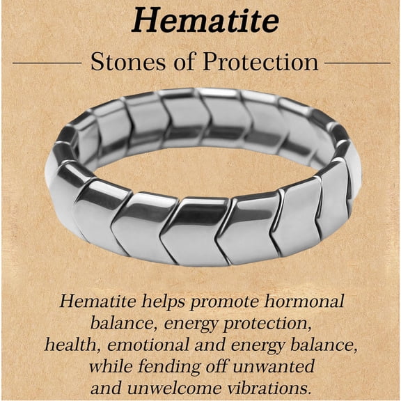 Hematite Bracelet Men Natural Stones Handmade Bracelets Reignites Masculine Energy Male Healing Bracelets for Mens Inspirational Jewellery Gifts