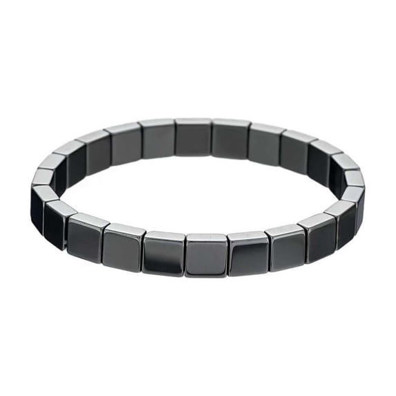 Hematite Bracelet Men - Reignites Masculine Energy, Natural Hematite Stone Beaded Stretch Healing Bracelets Reclaim Your Edge & Confidence, Inspirational Gift Jewelry