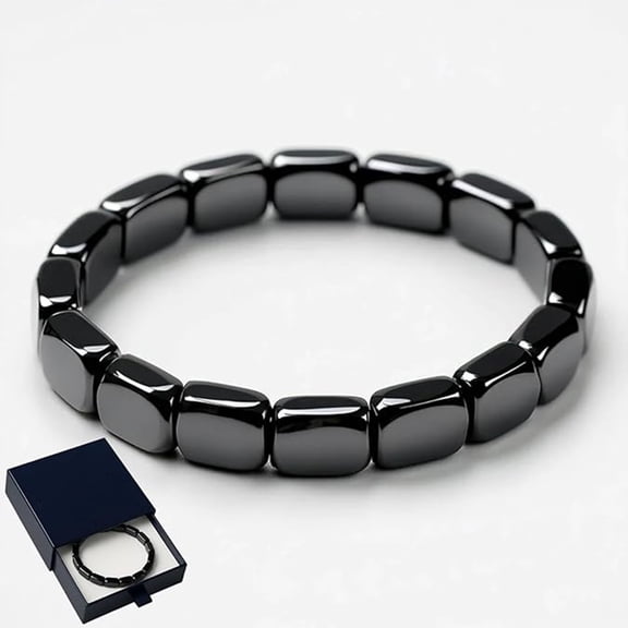 Hematite Bracelet Men - Reignites Masculine Energy, Natural Hematite Stone Beaded Stretch Healing Bracelets Reclaim Your Edge & Confidence, Inspirational Gift Jewelry