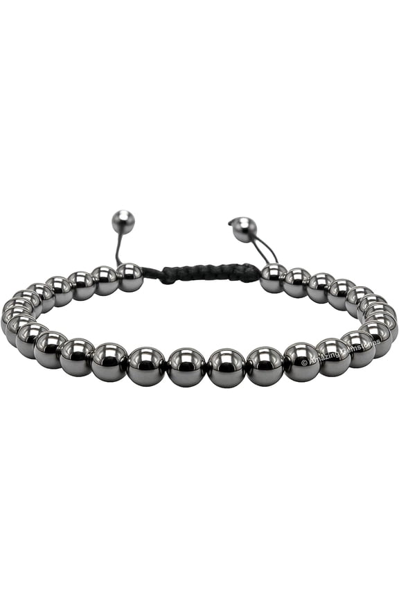Hematite Crystal Bracelet - 6mm Beaded Bracelet and Healing Stones