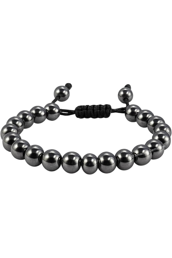 Hematite Crystal Bracelet - 8mm Beaded Bracelet and Healing Stones