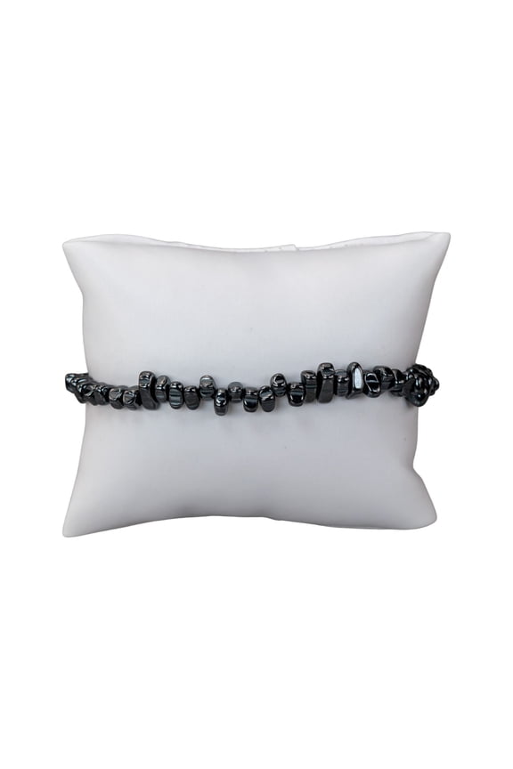 Hematite Crystal Chip Stretch Bracelet Genuine Stone