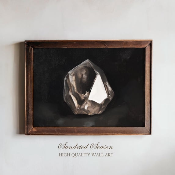 Hematite Crystal Grounding Gemstone Protective Energy Metallic Mineral, Unframed Canvas 8x10in