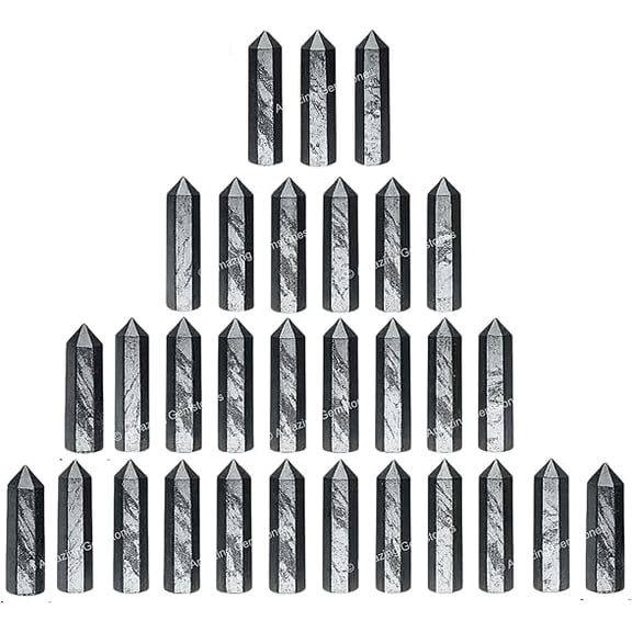 Hematite Crystal Points, Healing Crystals for Crafts, Crystal Grid, DIY Work (Pack of 3)
