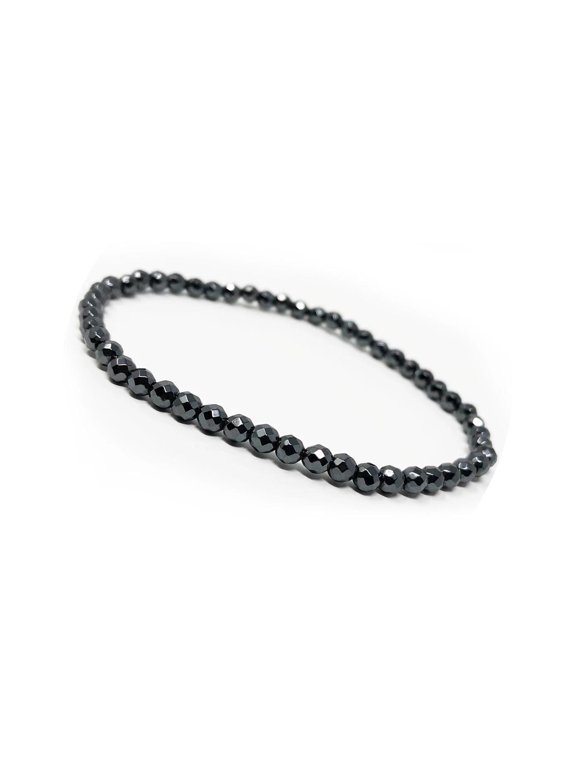 Hematite Non-Strong Stretch Bracelet Mens Womens Unisex Adjustable Size Black X18