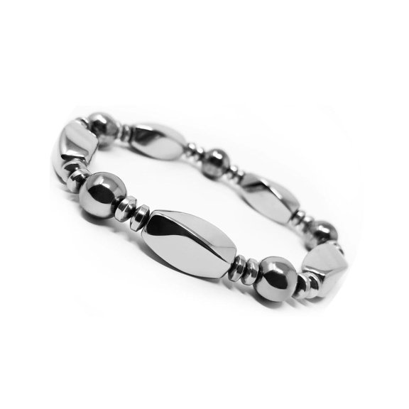 Hematite Non-Strong Stretch Bracelet Mens Womens Unisex Adjustable Size X54