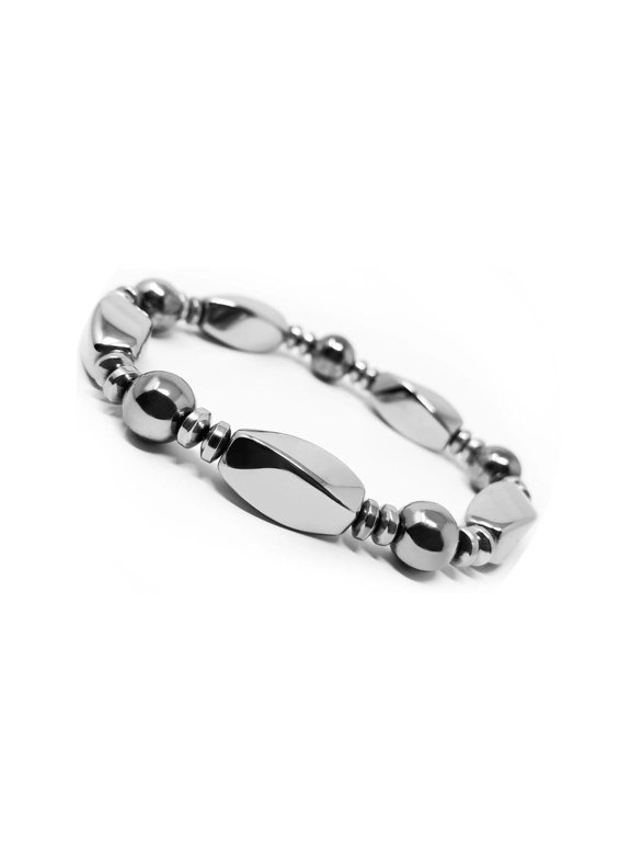 Hematite Non-Strong Stretch Bracelet Mens Womens Unisex Adjustable Size X54