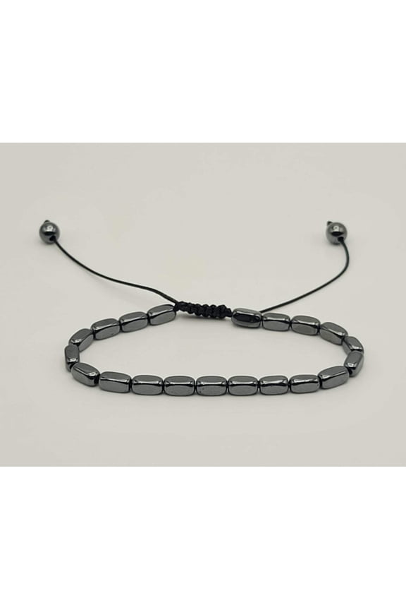 Hematite Power Mini 4mm Beaded Gemstone Bracelet Adjustable