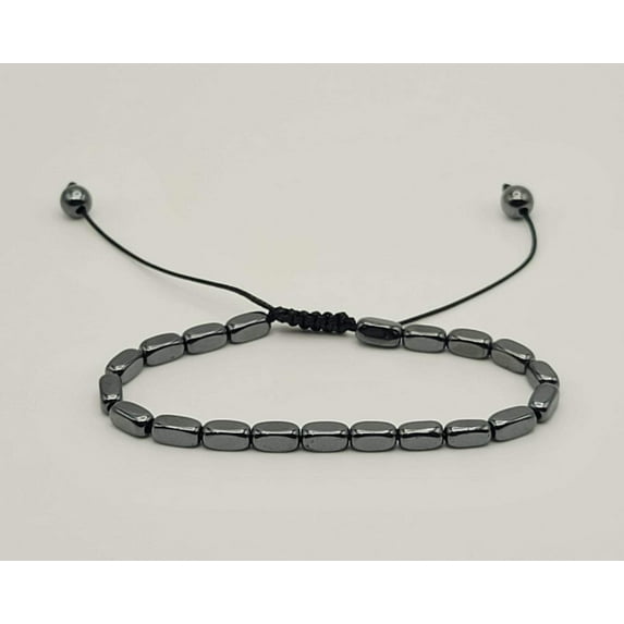 Hematite Power Mini 4mm Beaded Gemstone Bracelet Adjustable