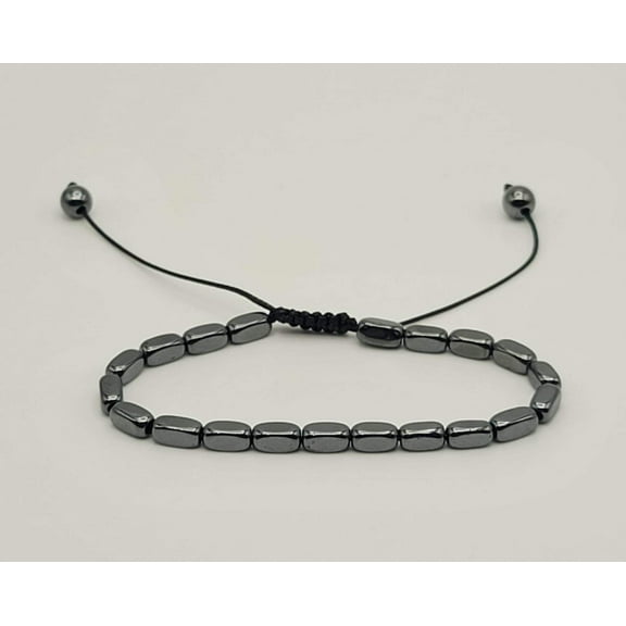 Hematite Power Mini 4mm Beaded Gemstone Bracelet Adjustable