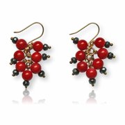 MGR! My Gems Rock Clustered Red Coral Earring, 1 Count