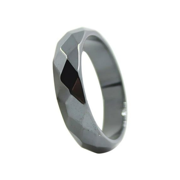 Hematite Ring for Women Men Black Hematite Stone Ring Anxiety Balance Root Chakra Absorbs Negative Energy Rings