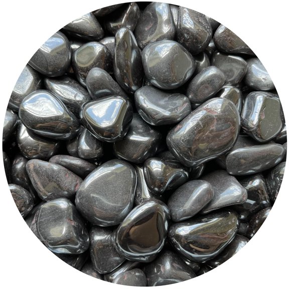 Hematite Tumbled Stones, Polished Natural Hematite Gemstone, Hematite Healing Crystals (Hematite, 0.25 Pound)