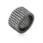 Hematite Wide Pave CZ Ring, Size 07