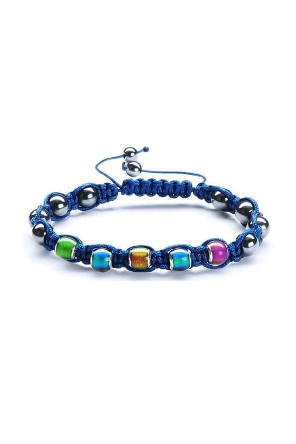 Hematite bracelet bracelet for women with high-end stretch color change transfer bead black gallstone temperature change color change bracelet for women