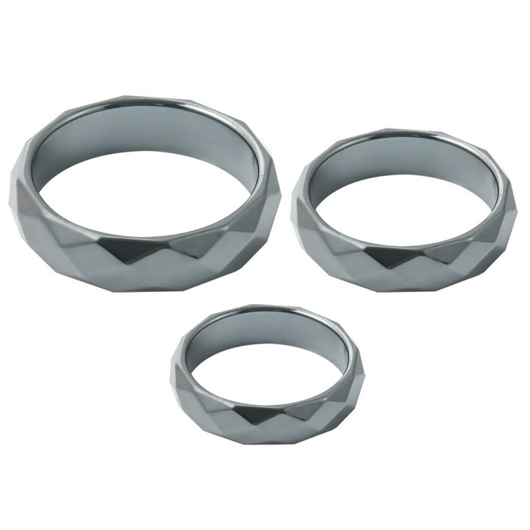 Hematite rings 3Pcs Multipurpose Magnetic Hematite Finger Rings Practical Treatment Rings