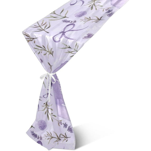Hemerocallis Purpurea Yarn Square Table Runner, Kitchen Table Matching for Daily and Holiday Seasonal Indoor or Outdoor Party (18X108). House Decor
