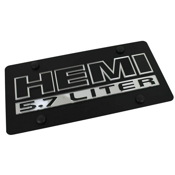 Hemi 5.7 Liter Name License Plate (Black)