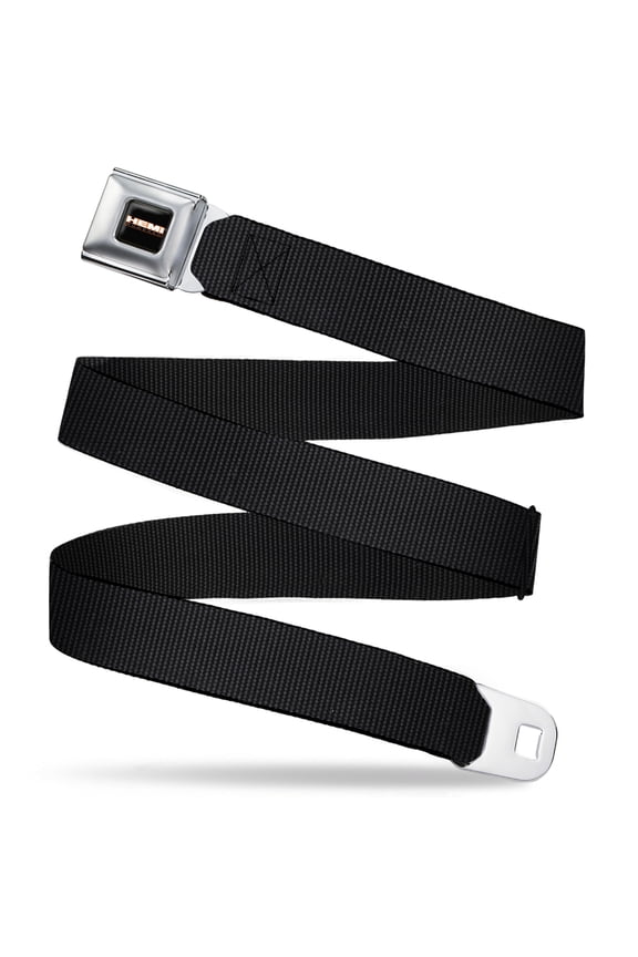 Hemi Belt, Seatbelt Buckle Belt, Hemi Powered Logo Full Color Black Orange White Gray, 34 to 52 Inches