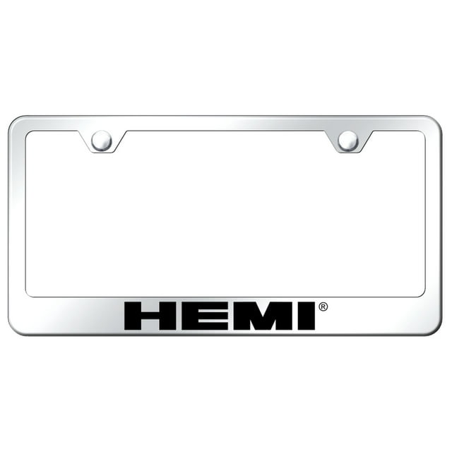 Hemi Laser Etched Logo Stainless Steel License Plate Frame (Chrome)