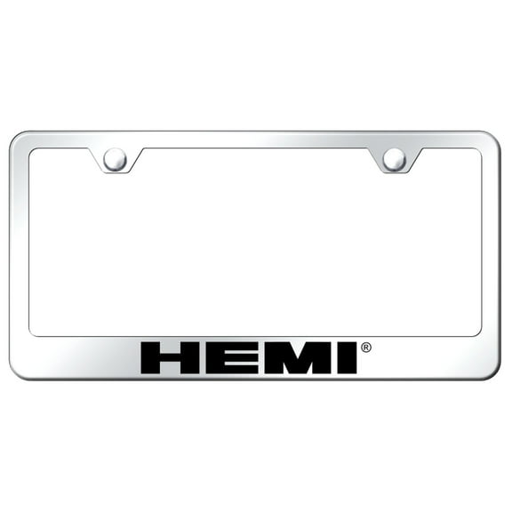 Hemi Laser Etched Logo Stainless Steel License Plate Frame (Chrome)