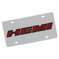 thumbnail image 1 of Hemi Logo License Plate (Red On Chrome), 1 of 3