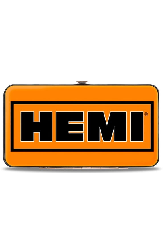 Hemi Wallet, Hinged, Hemi Bold Orange Black White Black, Vegan Leather