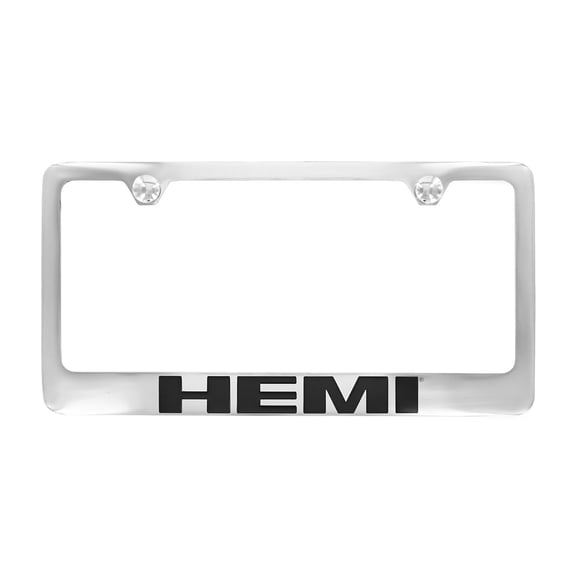 Hemi Wordmark Mopar Chrome Plated License Plate Frame Holder 2 Hole