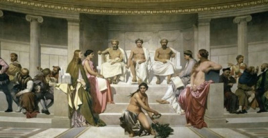 Hemicycle de lEcole des Beaux Arts 1841 Paul Delaroche (1797-1856French) Ecole des Beaux Arts Paris Canvas Art - Paul Delaroche (24 x 36)