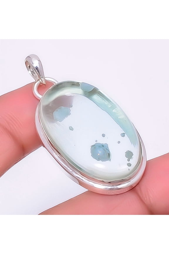 Hemimorphite - Vieille Montagne 925 Sterling Silver Pendant 1.76" P_9201_38_22, Gemstone Silver Jewelry, New Year Sale, Valentin's Day Gift