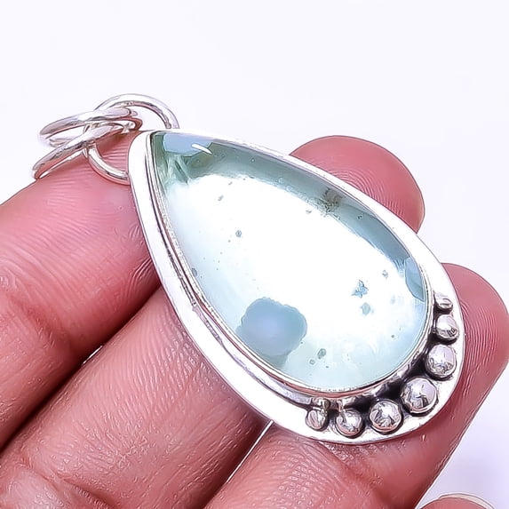 Hemimorphite - Vieille Montagne Designer 925 Sterling Silver Pendant 1.95" P31