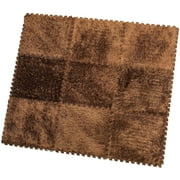 HemingWeigh Fuzzy Area Rug - 9 Fluffy Carpet Tiles For Kids Plush, Velvet-like Texture, Anti-Slip & Durable Rug Brown