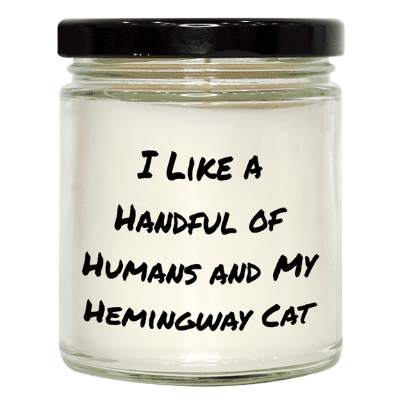 Hemingway Cat Inspiration 9oz Vanilla Soy Candle Gift from Men for Mother's Day, Funny Quote
