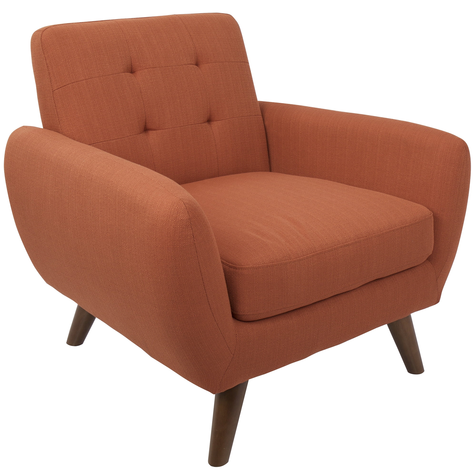 Hemingway Mid Century Modern Accent Chair in Dark Orange by