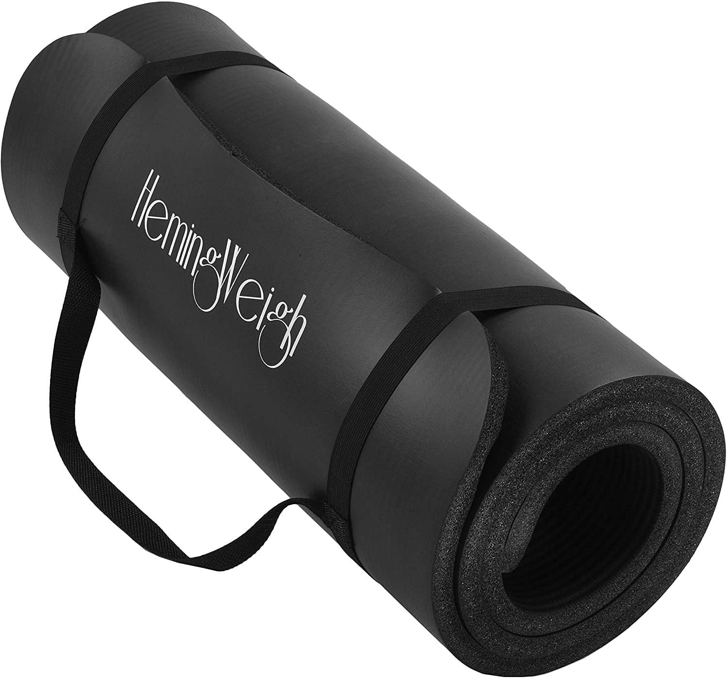 Hemingweigh Yoga Mat Thick, 1" Thick, Non-Slip Exercise Mat for Workouts, Indoor, and Outdoor, Black