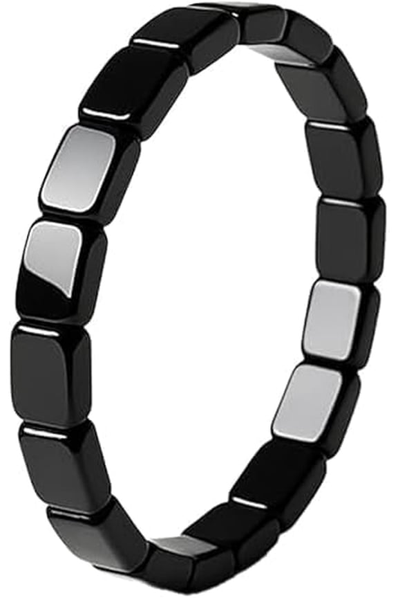 Hemios Hematite Bracelet Men - Natural Hematite Stone Beads for Focus, Vitality & Confidence, Adjustable Energy Healing Bracelet, Gift for Men