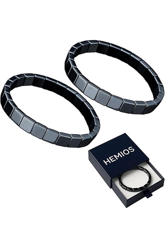 Hemios Hematite Bracelet, Reignites Masculine Energy, Legendary Warrior Stone's Force, Natural Hematite Stone Beaded Stretch Healing Bracelets