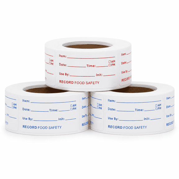 Hemivara 3 Rolls Removable Food Labels, 1500 Pcs 1 x 2 In Freezer Date Stickers for Containers, Jars, Pantry & Meal Prep