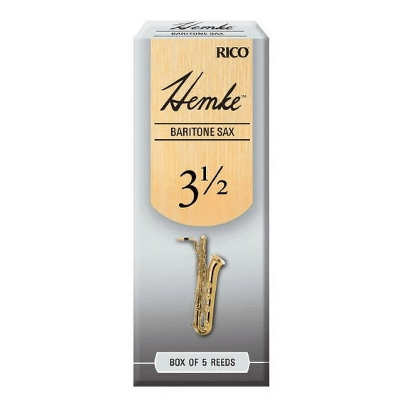 Hemke Baritone Saxophone Reeds, Strength 3.5, 5-pack