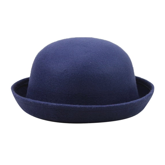Hemlock Elegant Adults Solid Hat Roll Up Brim Panama Bowler Hat Bucket Hat Mens Womens Classic Cotton Round Bowler Hats Cap