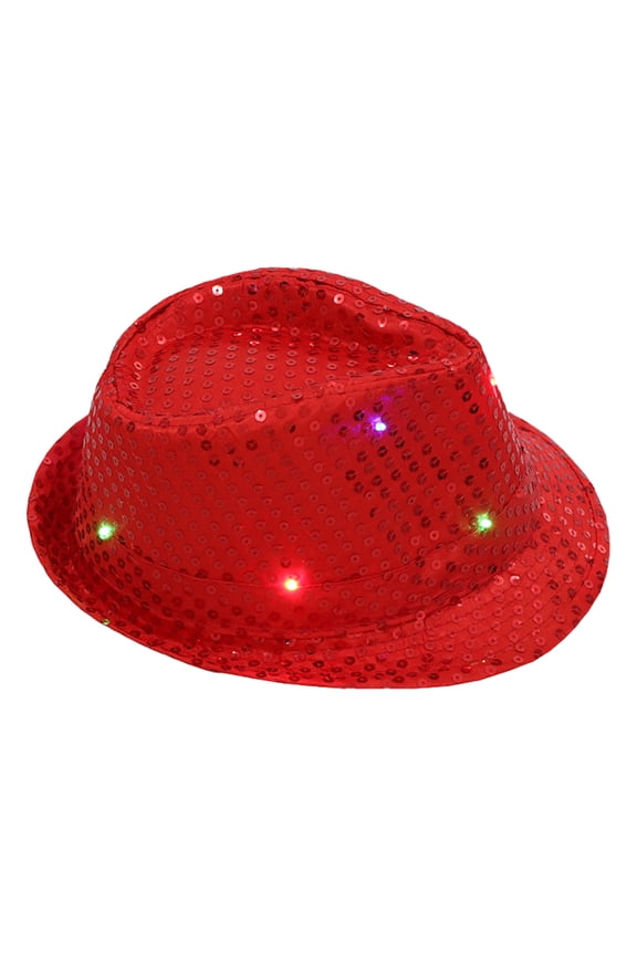 Hemlock LED Sequin Glow Jazz Hat Performance Props Flash Cowboy Hat
