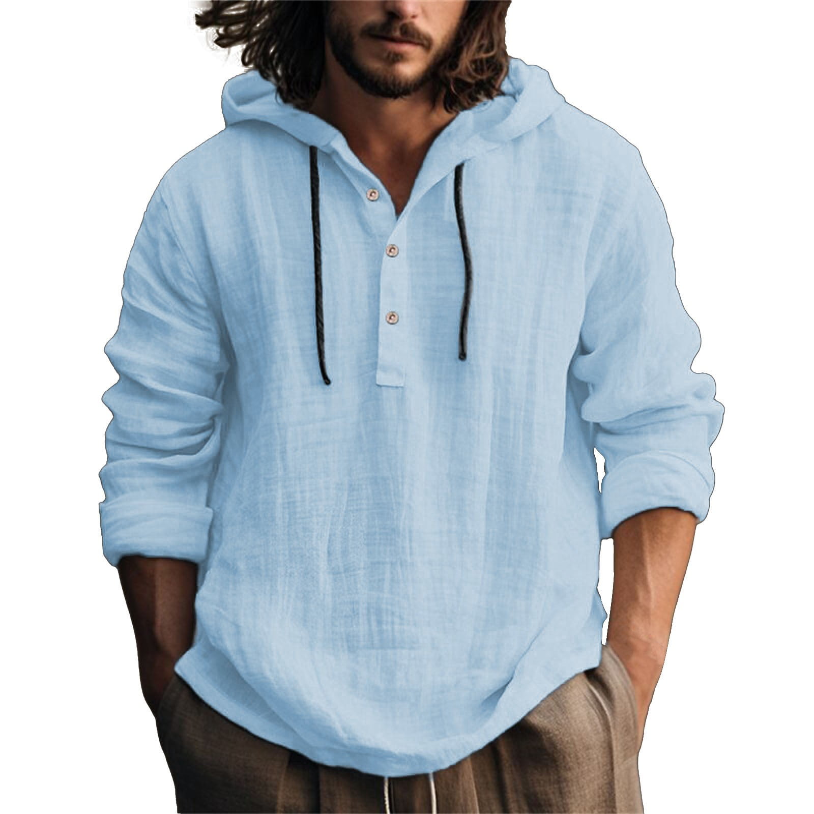 Hemlock Long Sleeve Shirts for Men, Men's Casual Fashion Hooded Spring ...